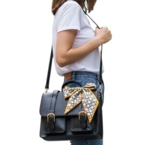 Black Handle Scarf Satchel Crossbody Shoulder Bag Messenger